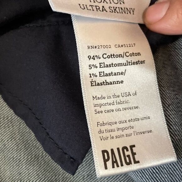 Women’s Dark blue Paige Hoxton ultra skinny jeans size 24 - Picture 3 of 9